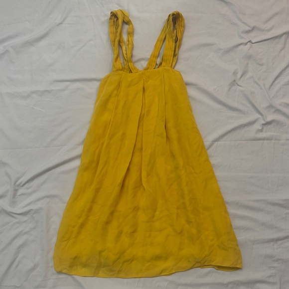 NWOT Alice + Olivia Yellow 100% Silk Sleeveless Mini Dress - Picture 1 of 6